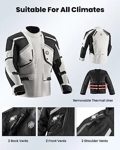 ILM Motorcycle Jacket Adventure Large | All-Season Impact Protection with Ventilation thumbnail 6