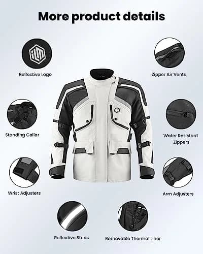 ILM Motorcycle Jacket Adventure Large | All-Season Impact Protection with Ventilation thumbnail 8