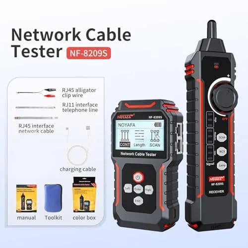 NOYAFA NF‑8209S Network Cable Tester – Ethernet & PoE Detection, Cable Length & Voltage Test, Port Flashing, Anti-Interference Modes (500m) thumbnail 8
