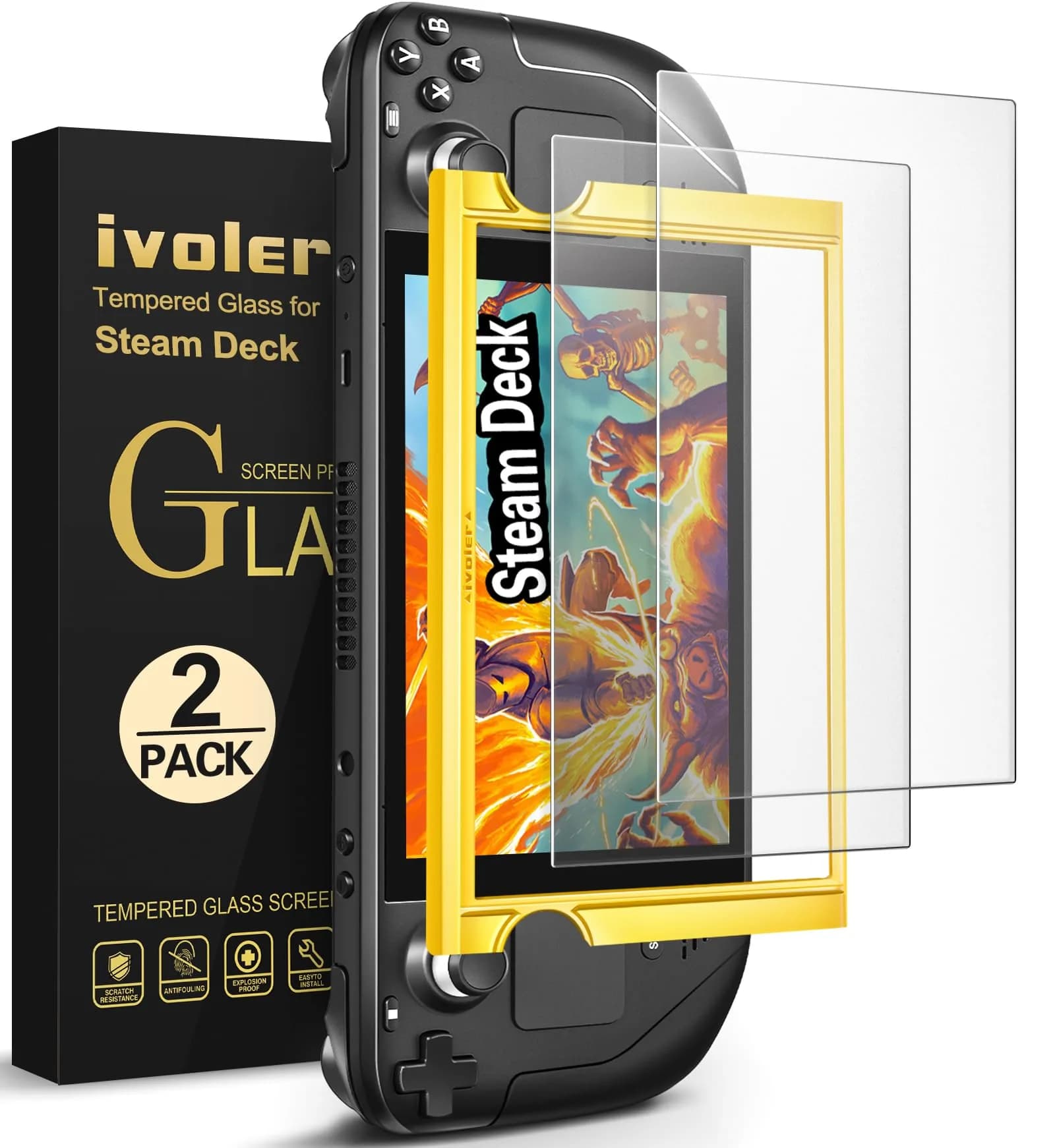 ivoler Ultra HD Clear Screen Protector for Lenovo Legion Go 8.8'' | Tempered Glass 2-Pack with Alignment Frame — Matte