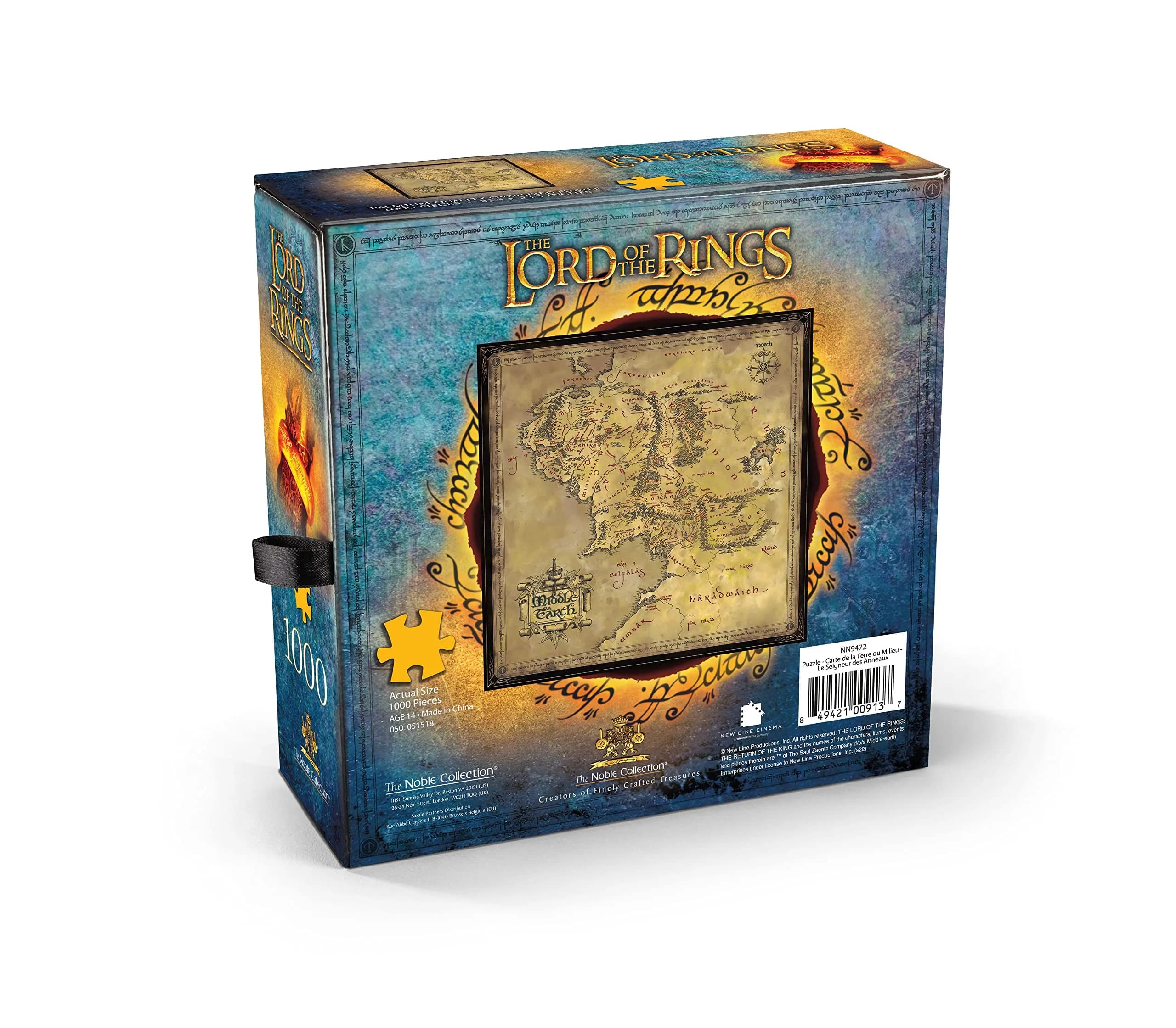 The Noble Collection Lord of The Rings Map of Middle Earth Puzzle | 1000 Piece Jigsaw with Exquisite Detail (60 x 60 cm) - main product image