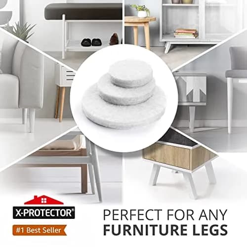 X-Protector Felt Furniture Pads - 48 PCS 1" White | Floor Scratch Protection thumbnail 2