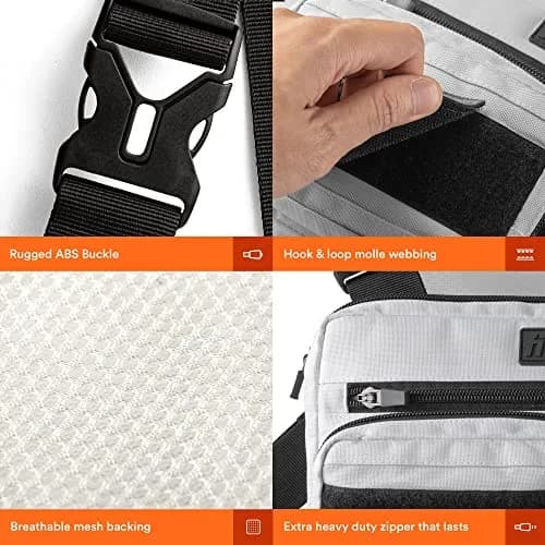 Fitdom Running Chest Pack for Men | Water-Resistant, 4-Strap Stability, Multiple Compartments thumbnail 4