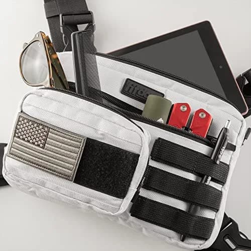 Fitdom Running Chest Pack for Men | Water-Resistant, 4-Strap Stability, Multiple Compartments thumbnail 5