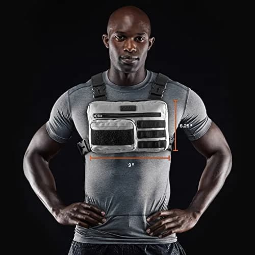 Fitdom Running Chest Pack for Men | Water-Resistant, 4-Strap Stability, Multiple Compartments thumbnail 2