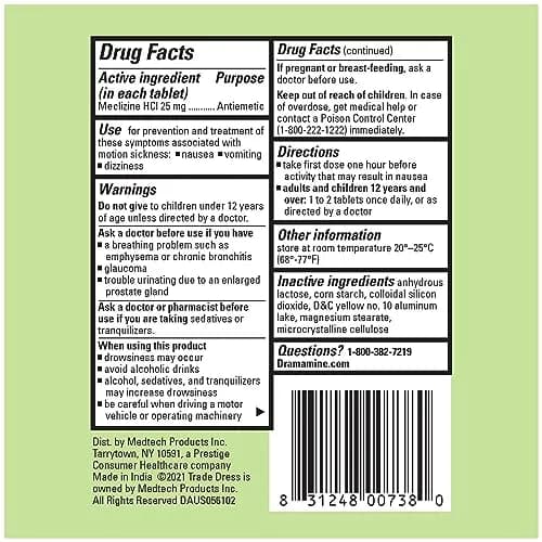 Dramamine Nausea Relief Tablets Long Lasting 10 Ct Pack of 4 | Up to 24 Hours Motion Sickness Support thumbnail 6
