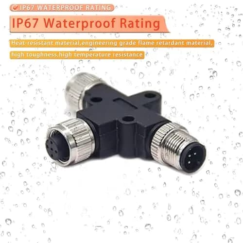 keisnoaja M12 IP67 5 Pin Connector Waterproof Sensor Plug 30V | Industrial Adapter thumbnail 5