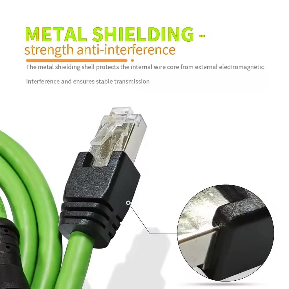keisnoaja M12 to RJ45 Industrial Ethernet Cable 1m (3.28 ft) | IP67 Waterproof Connector for Automation - view 6