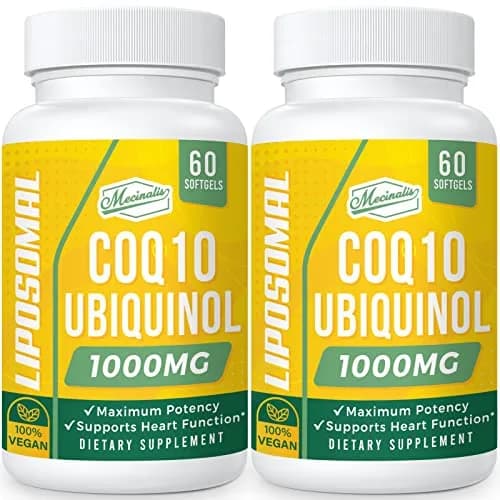 Mecinalis 1000mg Liposomal CoQ10 Softgels | Better Absorption CoQ10 Ubiquinol Supplement | Heart Function & Energy Production | Active Antioxidant Form of Vegan Coenzyme Q10 | Non-GMO | 120 Softgels thumbnail 1
