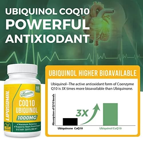 Mecinalis 1000mg Liposomal CoQ10 Softgels | Better Absorption CoQ10 Ubiquinol Supplement | Heart Function & Energy Production | Active Antioxidant Form of Vegan Coenzyme Q10 | Non-GMO | 120 Softgels thumbnail 6