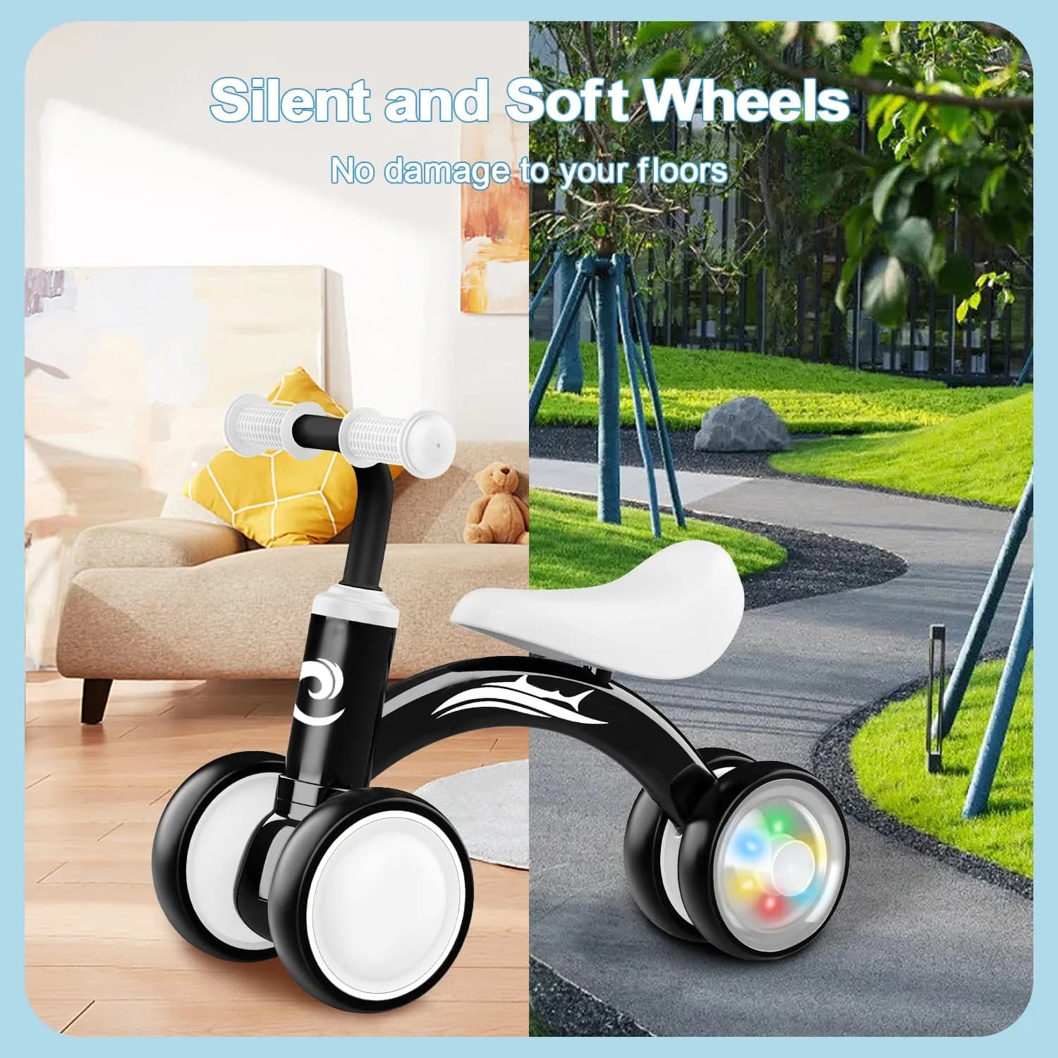 Gamfeiny Colorful Lighting Baby Balance Bike | 10-36 Months Toddler First Riding Toy - view 6