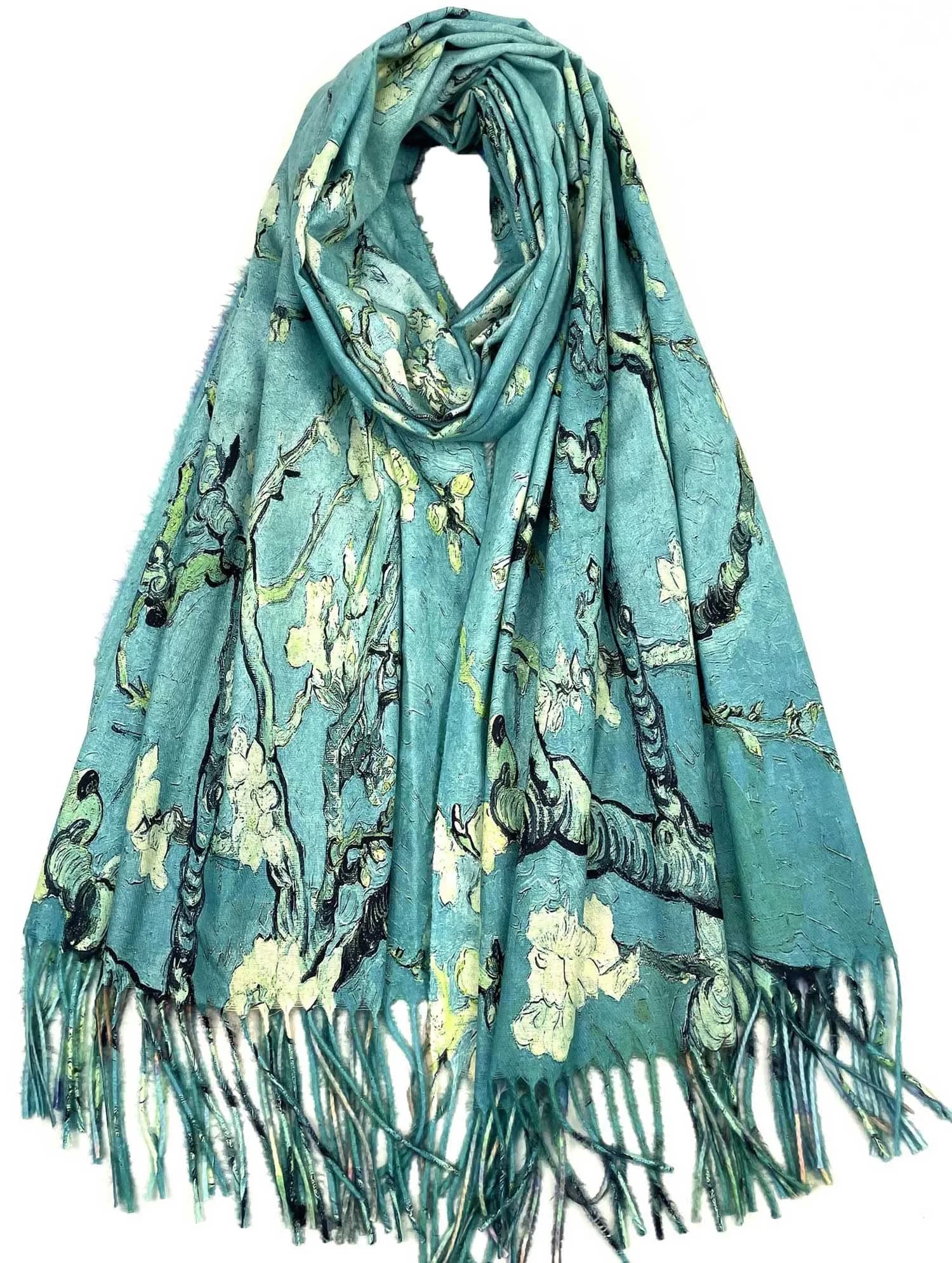 VENVSBEE Reversible Scarf Large Shawl Wrap Blanket 27.5"W x 78.7"L | Double Sided Art Print Warm — Art 03