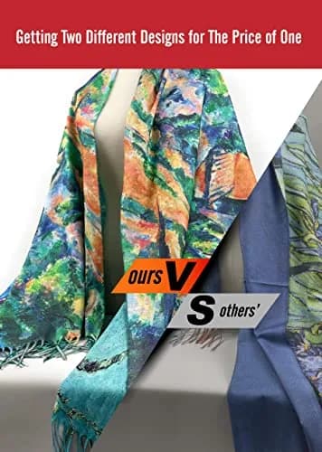VENVSBEE Reversible Scarf Large Shawl Wrap Blanket 27.5"W x 78.7"L | Double Sided Art Print Warm thumbnail 8