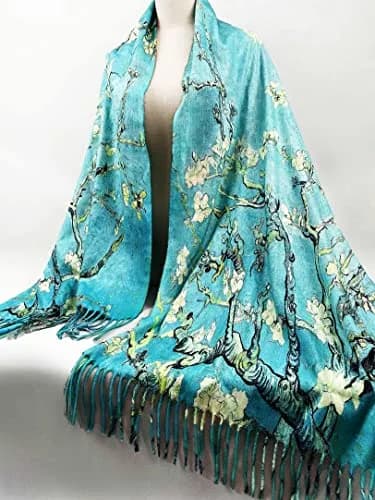 VENVSBEE Reversible Scarf Large Shawl Wrap Blanket 27.5"W x 78.7"L | Double Sided Art Print Warm thumbnail 2