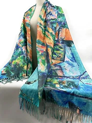 VENVSBEE Reversible Scarf Large Shawl Wrap Blanket 27.5"W x 78.7"L | Double Sided Art Print Warm thumbnail 3