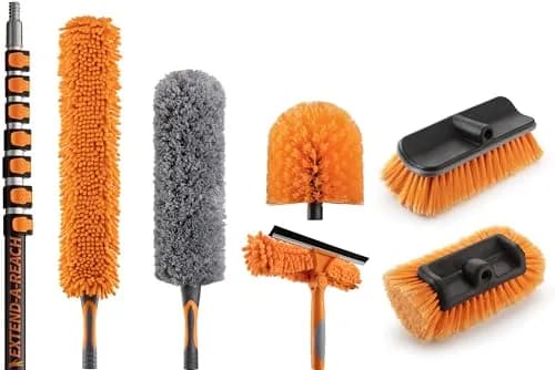 EXTEND-A-REACH 36 Foot Telescoping Duster Kit with 5-30 ft Extension Pole | High Ceiling & Cobweb Cleaning Tool thumbnail 1