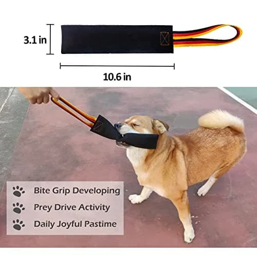 Dewonch No Stuffs Squeaky Leather Bite Tug Toy for Dog Training | Build Prey Drive & Grip (70-120 chars) thumbnail 4