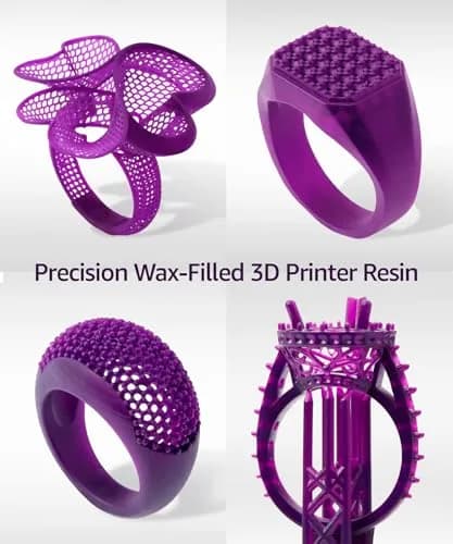 3DMaterials SuperCast 8K 3D Print Resin Wax Filled Jewelry Casting 1000g | High-Resolution, Low Temp Burnout thumbnail 4