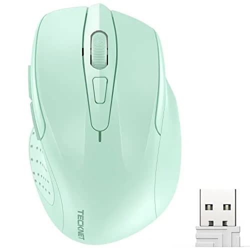 TECKNET Wireless Ergonomic Computer Mouse M003 - Vibrant Green, 2600 DPI for Right-Handed Use thumbnail 1