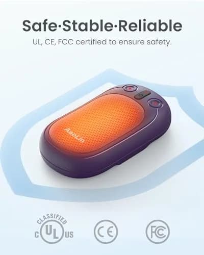 AaoLin Rechargeable Hand Warmers 2-Pack, 2-in-1 Electric Pocket Heaters - 2 Pack Purple thumbnail 4