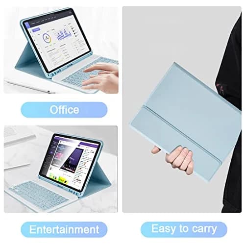 LAMA Magnetic Keyboard Case for iPad (A16) 11th Gen 2025 /10th Gen 2022 | Slim & Light with Pencil Holder, Sky Blue thumbnail 6