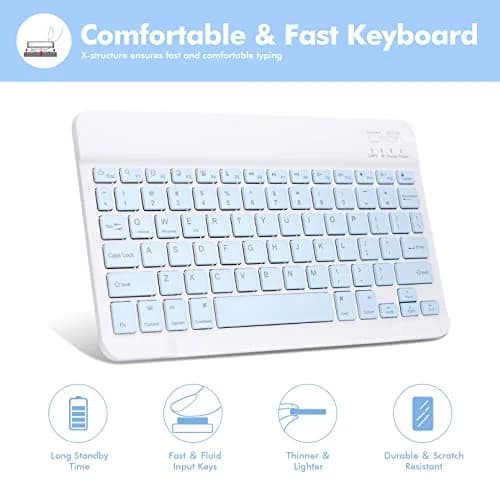 LAMA Magnetic Keyboard Case for iPad (A16) 11th Gen 2025 /10th Gen 2022 | Slim & Light with Pencil Holder, Sky Blue thumbnail 4