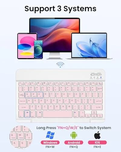 LAMA Pink Keyboard Case for iPad (A16) 11th Gen 2025 /10th Gen 2022 10.9 inch | Slim, Light & Magnetic with Pencil Holder thumbnail 5