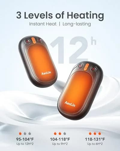 AaoLin Hand Warmers Rechargeable 2 Pack | Long 12Hrs Heating, Portable & Safe (120 chars) thumbnail 2