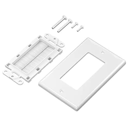 iwillink Brush Wall Plate 10 Pack White Single Gang | Professional Cable Management for Home Theater thumbnail 4