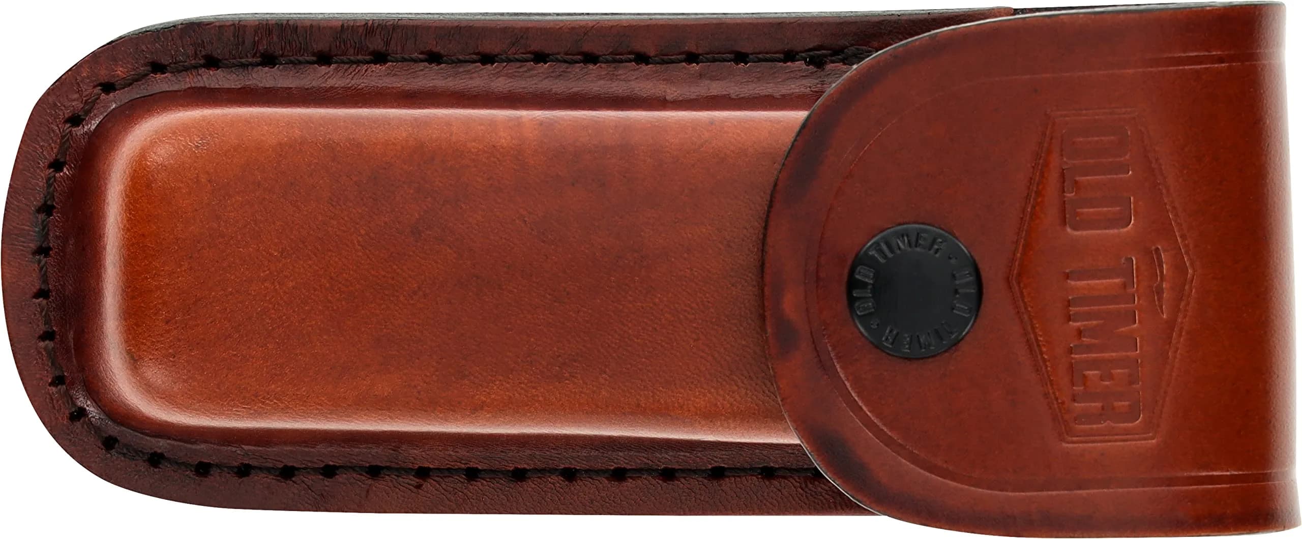 Old Timer LS2 Large Size Brown Leather Belt Sheath with Button Clasp | Rugged & Dependable