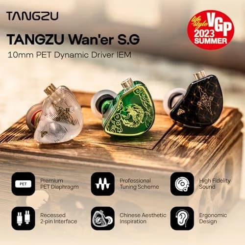 Linsoul TANGZU Wan'er S.G 10mm DD Driver IEM, Recessed 2Pin, 20 Ohm Impedance | Smooth, Full-Bodied Sound thumbnail 2