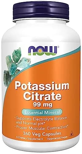 Now Foods Potassium Citrate 99 mg Veg Capsules 360 Count | Supports Electrolyte Balance and Normal pH thumbnail 1