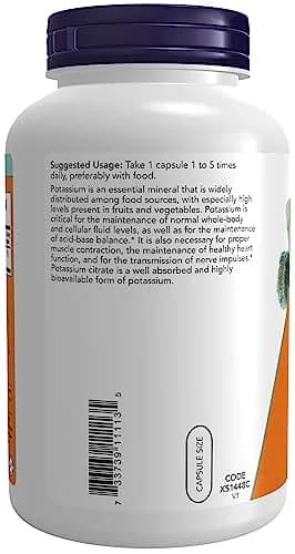 Now Foods Potassium Citrate 99 mg Veg Capsules 360 Count | Supports Electrolyte Balance and Normal pH thumbnail 3