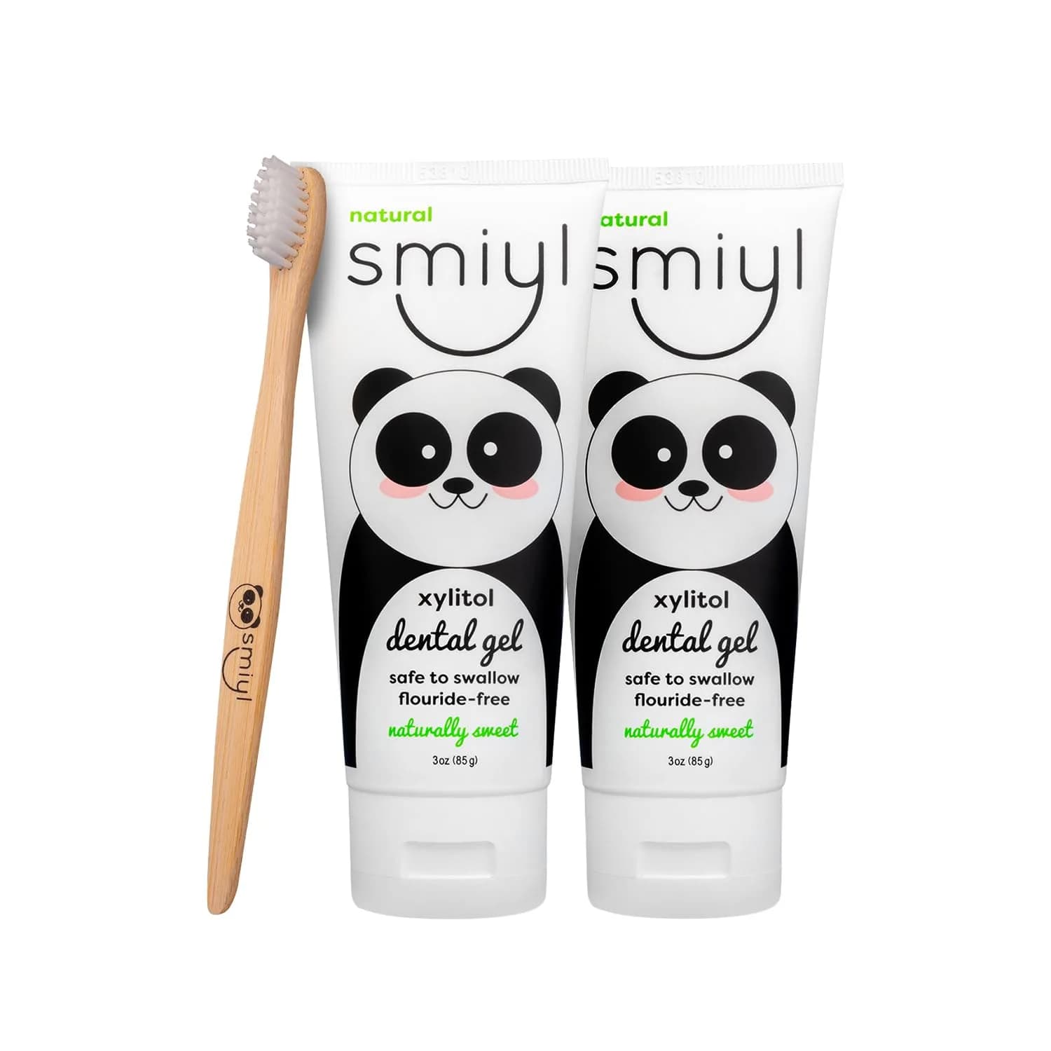 Smiyl Xylitol Dental Gel for Babies & Toddlers 3 oz | Fluoride-Free, All-Natural, Teething Friendly — 1 Smiyl Tube + Toothbrush
