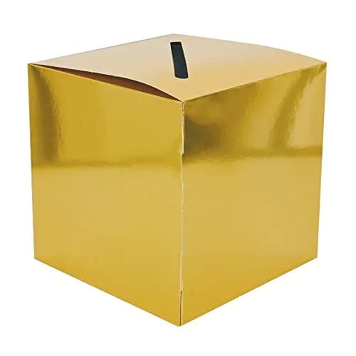 Beistle Gold Foil Card Box Holder 9x9 inches | Party & Wedding Card Holder thumbnail 4