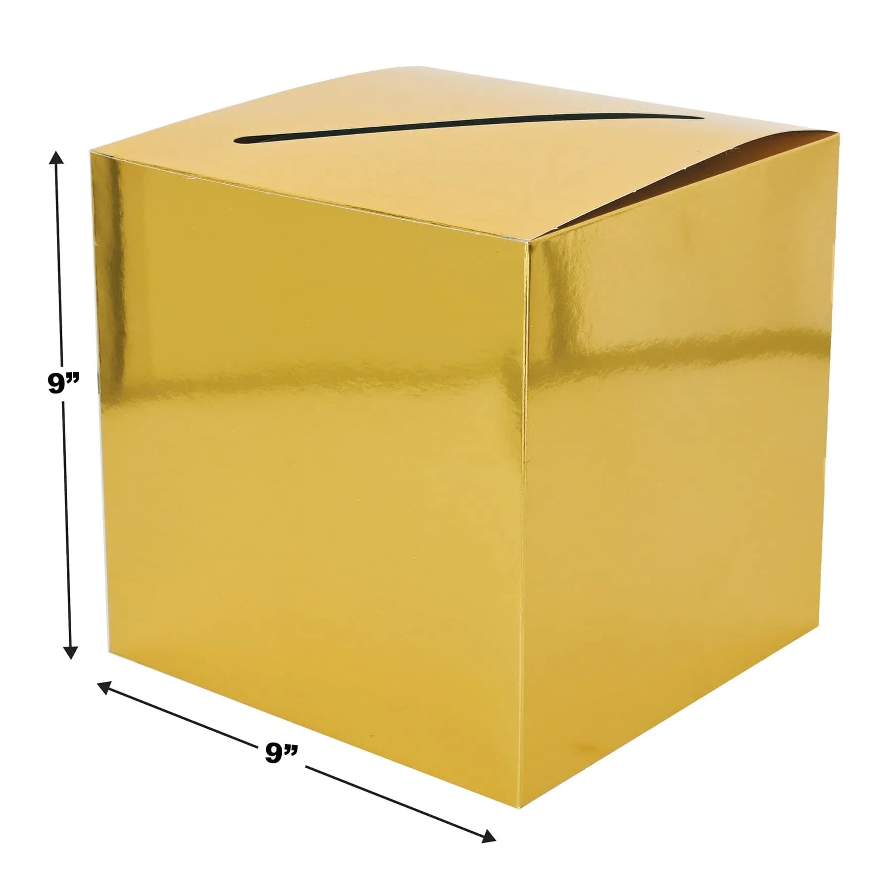 Beistle Gold Foil Card Box Holder 9x9 inches | Party & Wedding Card Holder - view 2