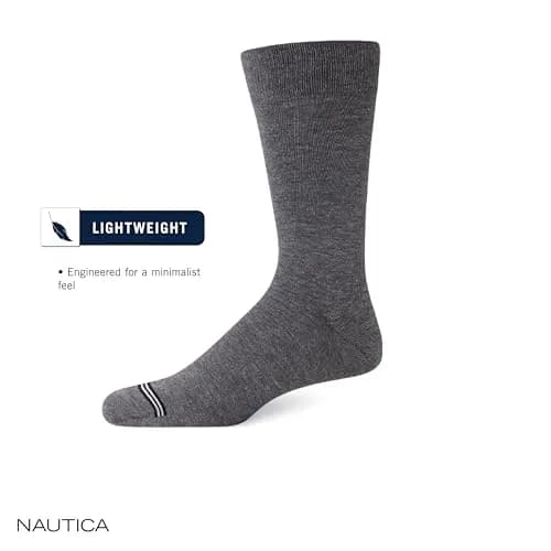 Nautica Mens Dress Socks 10 Pack | Comfort Stretch Crew Socks for Formal & Casual Wear thumbnail 2