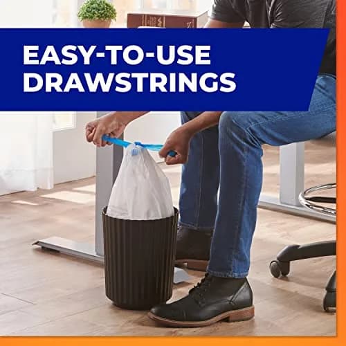 Hefty Small Trash Bags, 4 Gallon, 34 Count, Ocean Water Scent | Value Pack Waste Bag thumbnail 4