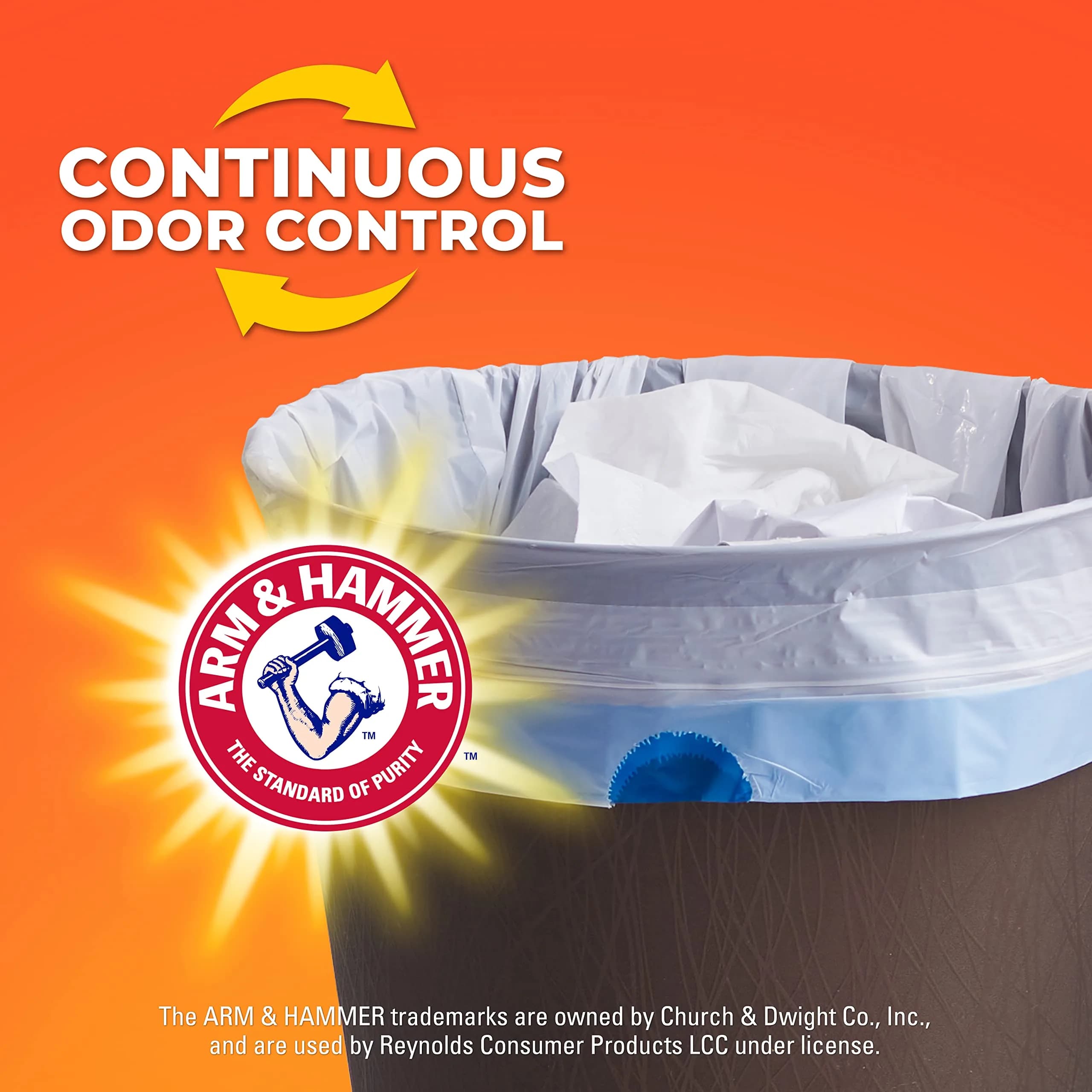 Hefty Small Trash Bags, 4 Gallon, 34 Count, Ocean Water Scent | Value Pack Waste Bag - view 3