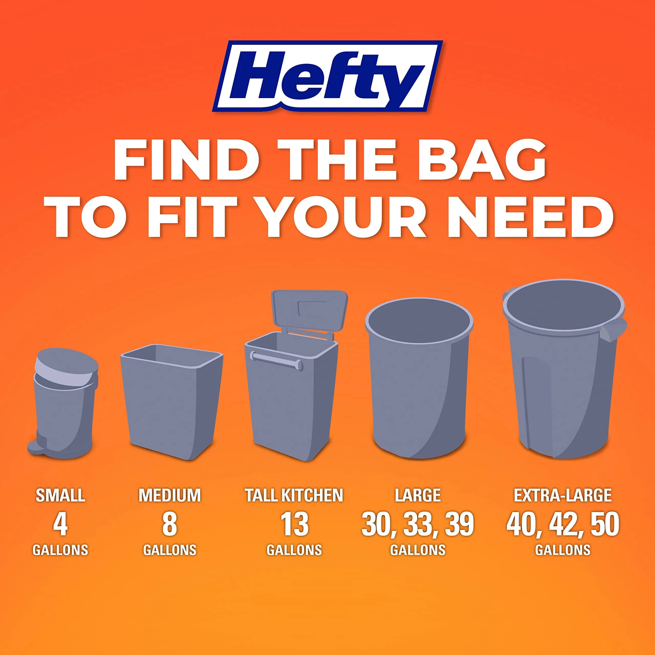 Hefty Small Trash Bags, 4 Gallon, 34 Count, Ocean Water Scent | Value Pack Waste Bag - view 6