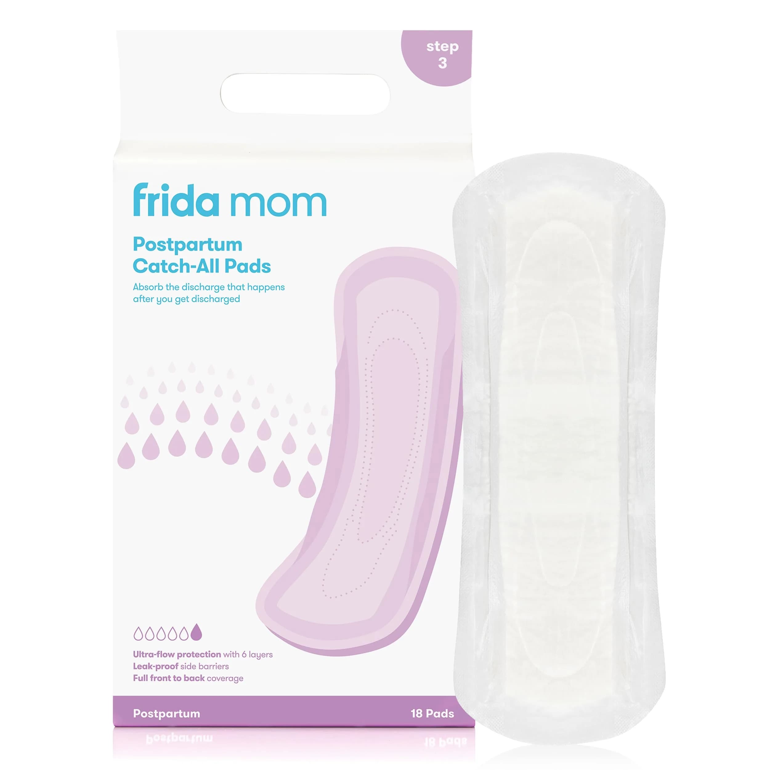 Frida Mom Postpartum Maxi Pads | 18 Count (18ct) | 6 Layers of Maximum Absorbency for Postpartum Bleeding and Bladder Leaks - main product image