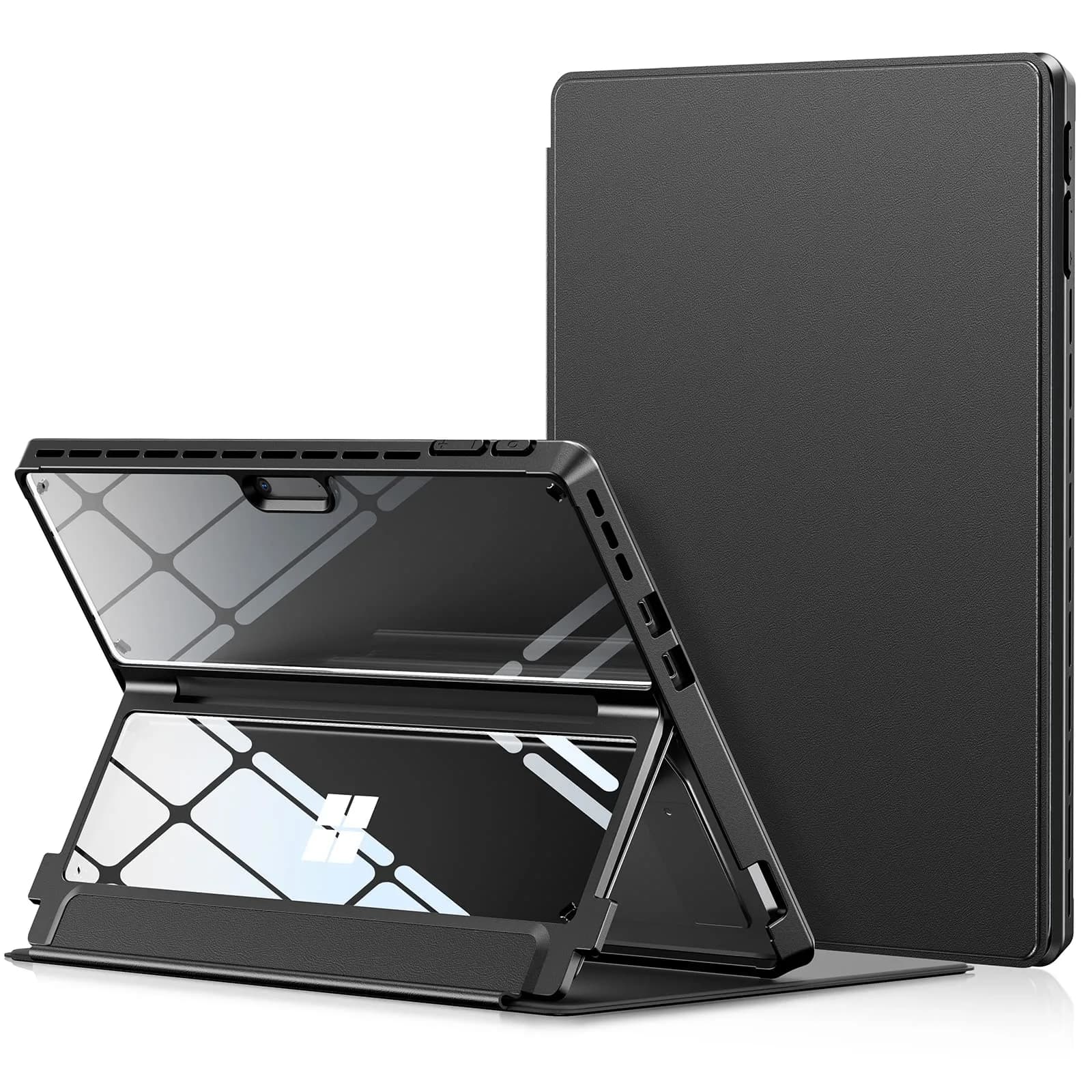 INFILAND Military Drop Protection Case for Surface Pro 11/10/9 13-inch Tablet with Type Cover Keyboard Support, Black — Black