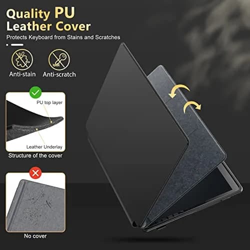 INFILAND Military Drop Protection Case for Surface Pro 11/10/9 13-inch Tablet with Type Cover Keyboard Support, Black thumbnail 6