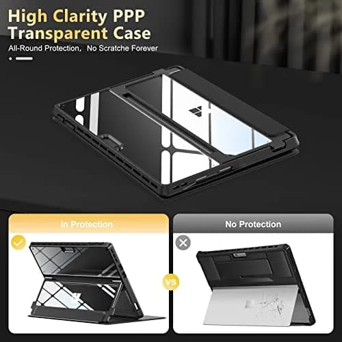 INFILAND Military Drop Protection Case for Surface Pro 11/10/9 13-inch Tablet with Type Cover Keyboard Support, Black thumbnail 3