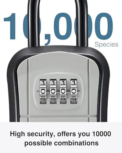 Puroma Outdoor Key Lock Box Gray | 4-Digit Combination Lockbox for House Keys thumbnail 3