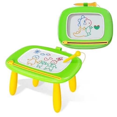 Kikidex Magnetic Drawing Board Green | Mess-Free Toddler Art & Learning Toy thumbnail 1