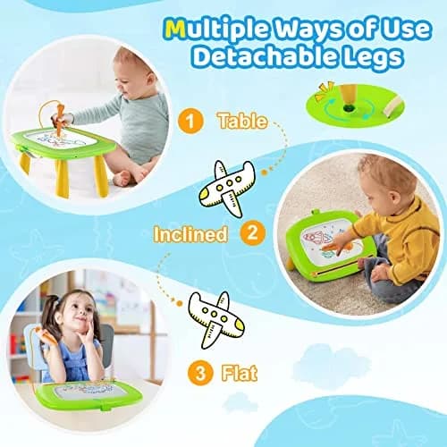Kikidex Magnetic Drawing Board Green | Mess-Free Toddler Art & Learning Toy thumbnail 5