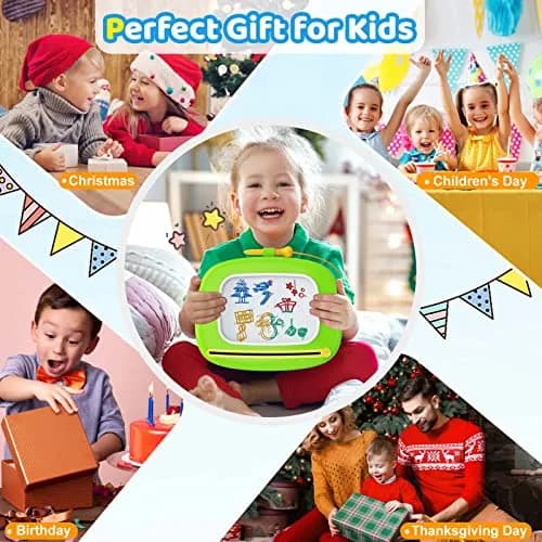 Kikidex Magnetic Drawing Board Green | Mess-Free Toddler Art & Learning Toy thumbnail 7