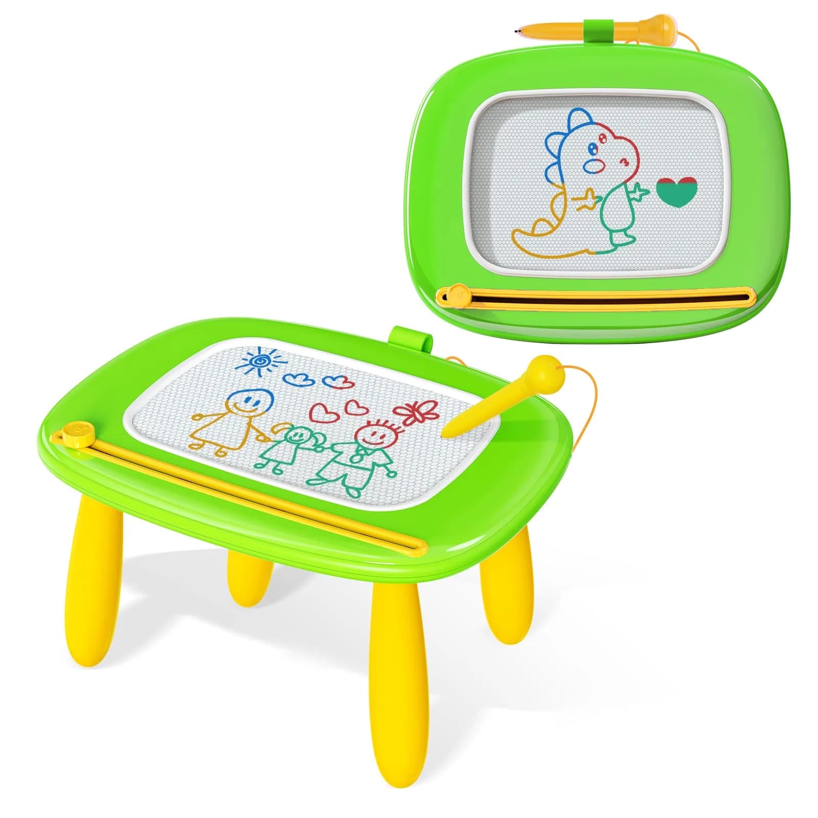 Kikidex Magnetic Drawing Board Green | Mess-Free Toddler Art & Learning Toy - main product image