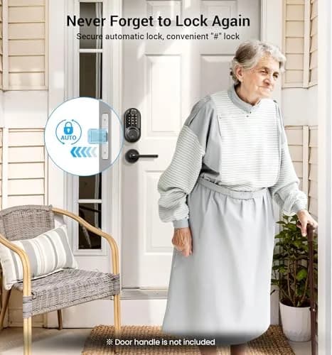 Veise RZ06 Smart Lock for Front Door with App Control, Matte Black | Keyless Entry & Remote Access thumbnail 3